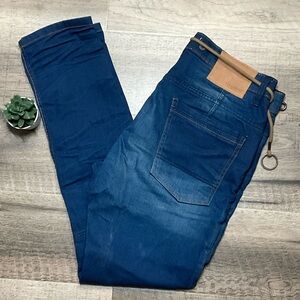Pull&Bear Navy Jeans with Tan Accents Size 33